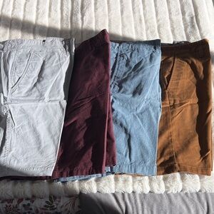 Goodfellow & Co Men's Flat Front Shorts - Gray, Burgundy, Blue, Brown